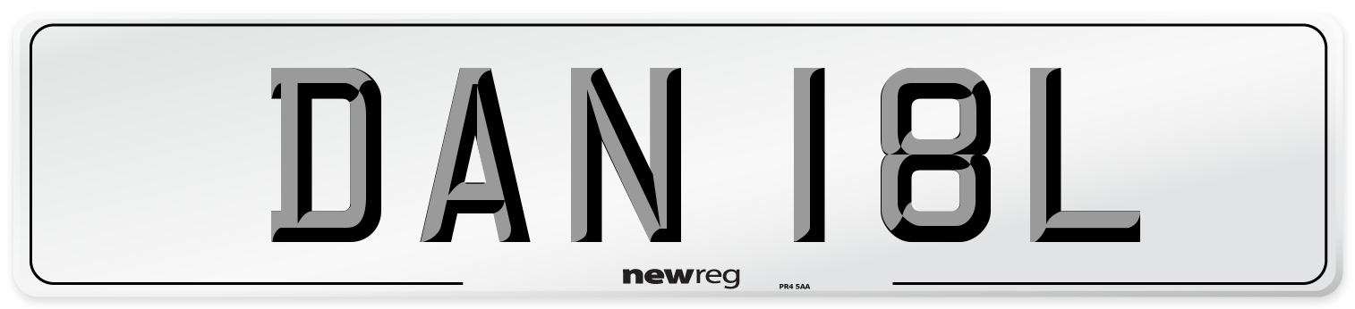 DAN 18L Number Plate from New Reg